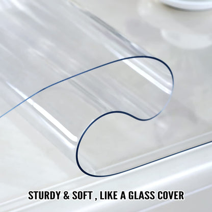 Royhom Clear Table Cover Protector 20 x 72 Inch, 2mm Thick Clear Plastic Table Cover Protector, PVC Desk Mat, Easy to Clean, Waterproof Tablecloth for Kitchen, Dinning Room