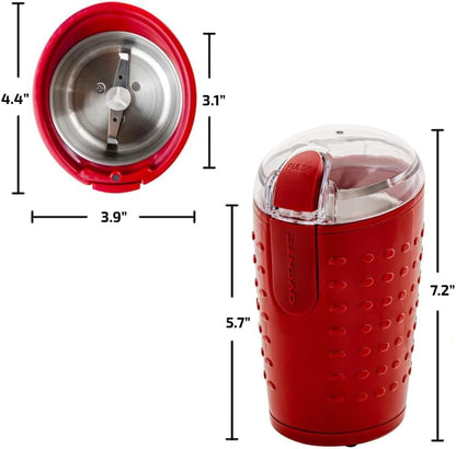 OVENTE Electric Coffee Grinder for Beans, Spices and More, 2.5Oz Compact Grinding Mill, Spice Grinder with Stainless Steel Blade, Pulse Button Operation and Transparent Easy to Open Lid, Black CG225B