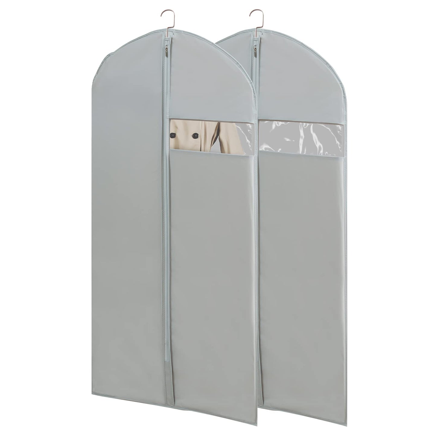 Garment Bags for Travel, 50'' Garment Bags for Hanging Clothes, Suit bag (Set of 2, 23.3'' X 50'')