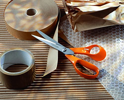 Fiskars Universal Scissors for Handcraft, Sewing and Office Work, Classic, Length: 21 cm, for Right-Handers, Orange, 1005148