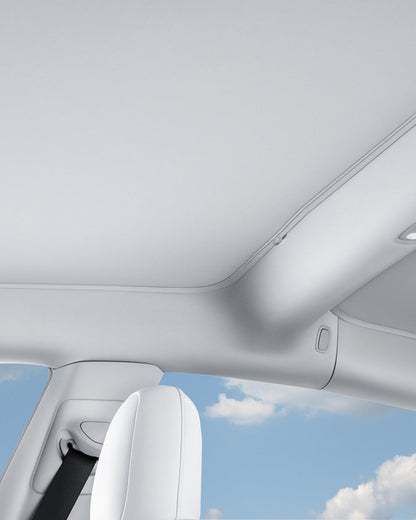 HALOBLK Non-Sag Glass Roof Sunshade with Storage Bag Designed for Model 3, Foldable Sunroof Shade with Heat Insulation Cover for 2021-2023 Model 3 (Gray)