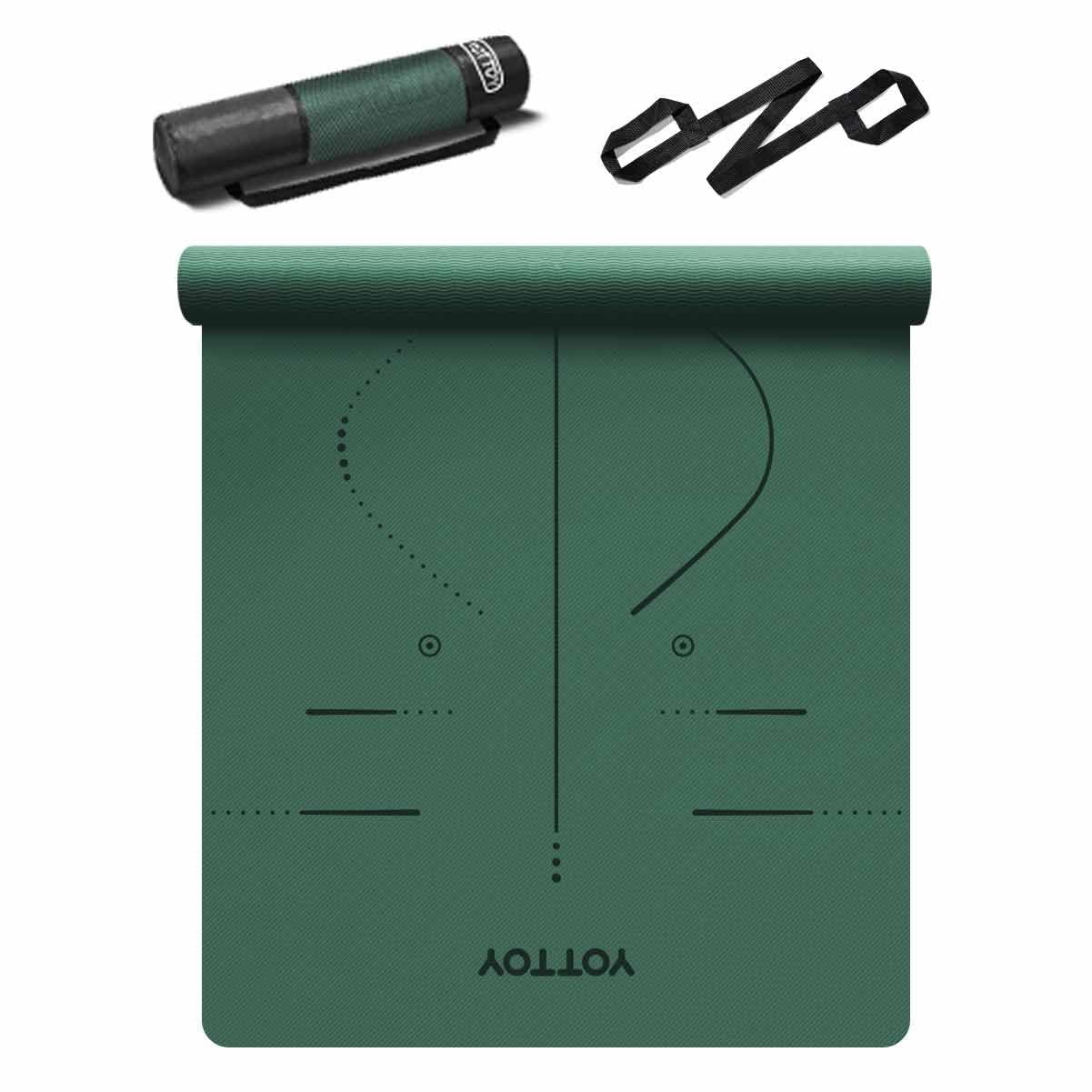 YOTTOY Yoga Mat, 72"x 32"x1/3" Extra Wide Non-Slip Exercise Fitness Yoga Mats,Eco-Friendly TPE Exercise Mats for Women Men Home Workout with Strap Bag (Modern, 72x32x1/3)