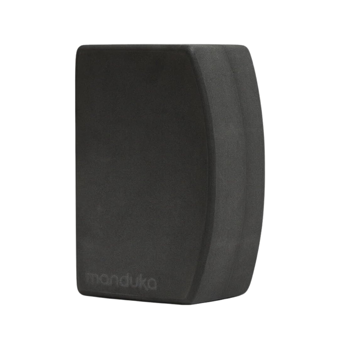 Manduka Foam Yoga Block - Recycled EVA Foam Block with Ergonomic Support, Yoga Equipment, Home Gym Accessory, & Pilates Tool, Lightweight for Travel, High Density, Comfortable Edges