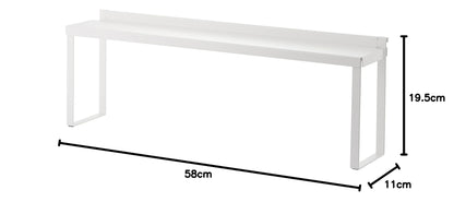 Yamazaki 3487 Stove Deep Gap Rack, White, Approx. W 22.8 x D 4.3 x H 7.7 inches (58 x 11 x 19.5 cm), Plate, Kitchen Rack, Back of Stove, Cover