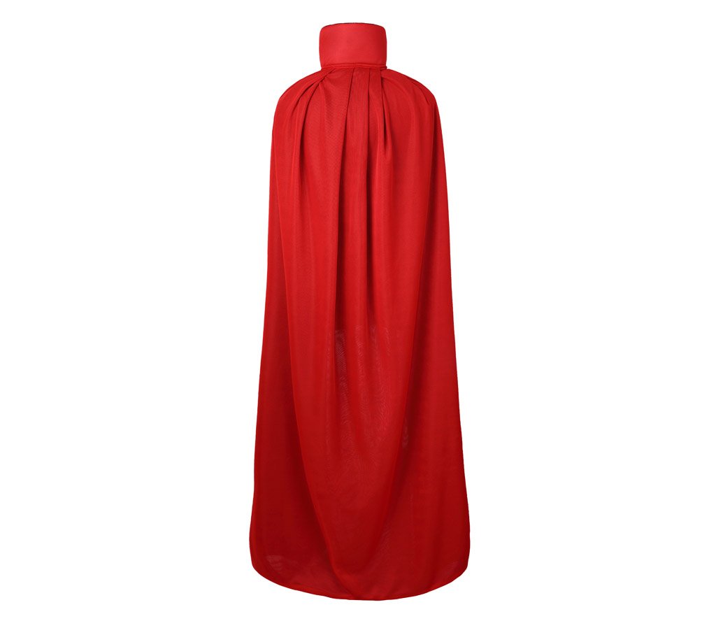 55" Stand Collar Reversible Cloak Masquerade Cape Costume, Black and Red(55"/140cm, Black and Red)