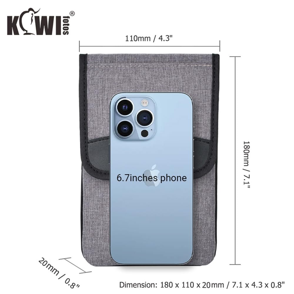 KIWIFOTOS Travel Cell Phone Pouch Belt Pouch, Phone Holster Crossbody Bag with Shoulder Strap for iPhone 16 15 14 Pro Max Case Holder with Neck Lanyard Smartphone Walking Passport Wallet