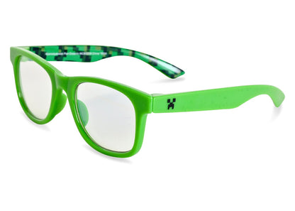 Minecraft Blue Light Blocking Glasses for Kids with Case Boys Computer Video Gaming Glasses Age 2-10 Eyewear Protection (Green/Black)