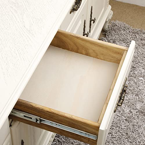 Hersvin Shelf Liners, 12in x 20ft Kitchen Drawer Mats, Non-Adhesive EVA Cupboard Protector, Cabinet Lining, Refrigerator Liner (Clear Dot)