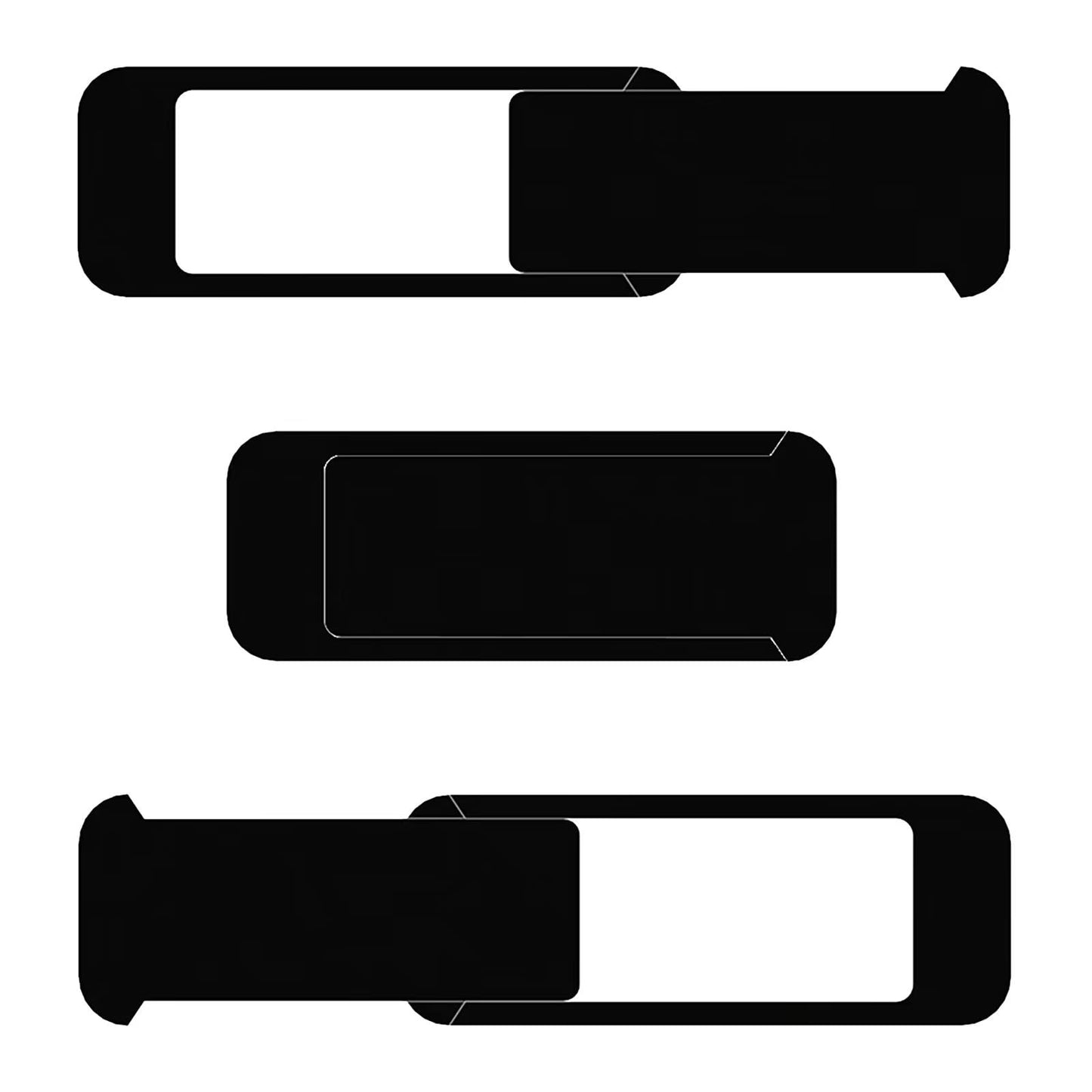 Laptop Camera Cover Slide, Computer Camera Cover Slide Large Size Webcam Cover Slide for MacBook Pro Cute Pattern Design Protecting Privacy Security Ultrathin 3 Pack for Laptop Desktop PC (Black)