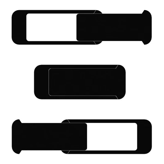 Laptop Camera Cover Slide, Computer Camera Cover Slide Large Size Webcam Cover Slide for MacBook Pro Cute Pattern Design Protecting Privacy Security Ultrathin 3 Pack for Laptop Desktop PC (Black)