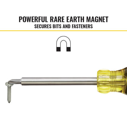 Klein Tools 32307 Multi-bit Tamperproof Screwdriver, 27-in-1 Tool with Torx, Hex, Torq and Spanner Bits with 1/4-Inch Nut Driver