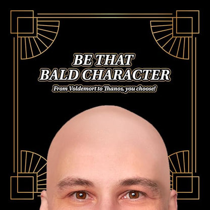 Kangaroo Latex Bald Cap for Adults - Beige Realistic Head Skin Bald Cap Wig for Men and Women - Halloween Costume Makeup Accessory for Theater, Cosplay and Dressup Apparel