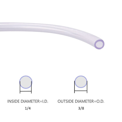 DERNORD PVC Tubing 1/4"ID X 3/8"OD Flexible Clear Vinyl Hose 10 Feet for Food Grade