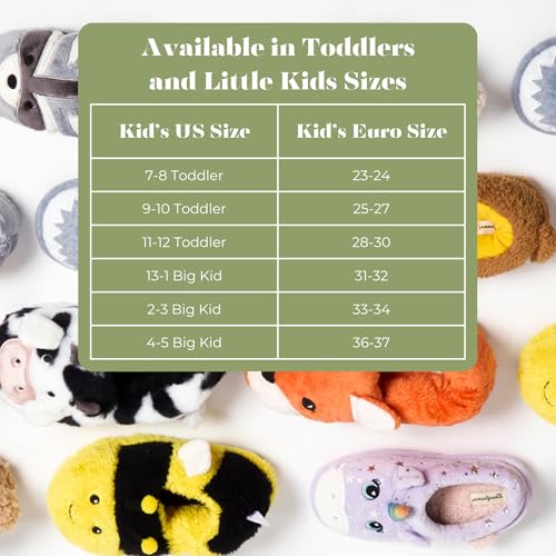 Dearfoams Kids Toddlers Whimsical Animal Critter Washable Slipper, Purple Unicorn, 13 US Unisex Big