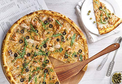 Jilla-hla Wooden Spatula Nonstick Turner Acacia Wood, Right Long Handle Flat Frying Spatulas Handmade for Mother Wife Grandma Her Kitchen Gift, Ideal Cookware Utensils for Cooking Eggs, Fish, Pancakes