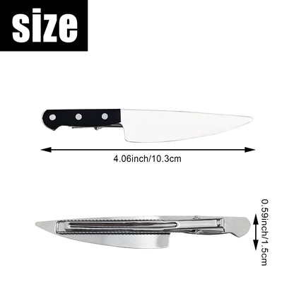 2 PACK Mini Knife Hair Clip Women's Fashion Punk Creative Hip Hop Tableware Acrylic Cosplay Halloween Party Hair Accessoriesfor Women Girls