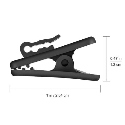 FENGWANGLI Headphone Clip for Shirt, 1 Inch Length Small Earbud Cord Management Earphone Mount Cable Clothing Clip to Keep Microphone Cord in Place for 1.5mm Diameter Round Wire (12 Pcs/Black)