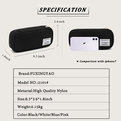 FUXINGYAO Pencil Case, Multi- Slot Pencil Pouch, Portable Pencil Bag, Pen Case for& Office(Black)