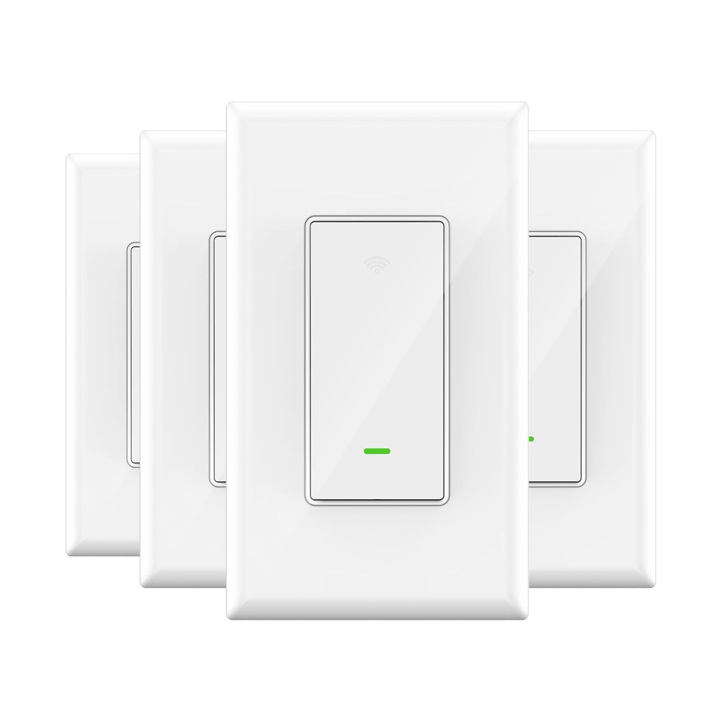GHome Smart Switch, Smart Wi-Fi Light Switch Works with Alexa and Google Assistant 2.4Ghz, Single-Pole,Neutral Wire Required,UL Certified,Remote/Voice Control, No Hub Required (4 Pack)