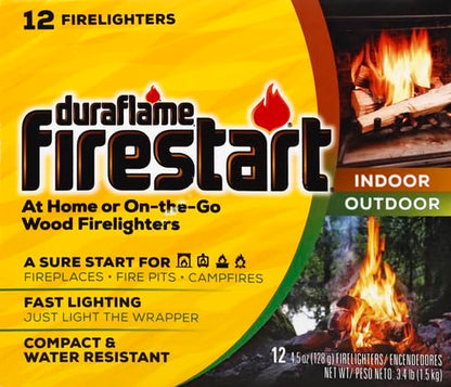 duraflame Firestart Indoor/Outdoor Firelighters, 12 pack , Yellow