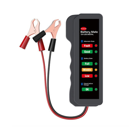 KINGBOLEN 12V car Battery Tester, Alternator Tester Automotive,Battery Checker, Analyzer to Check alternator & Battery Charging System,LED Indication