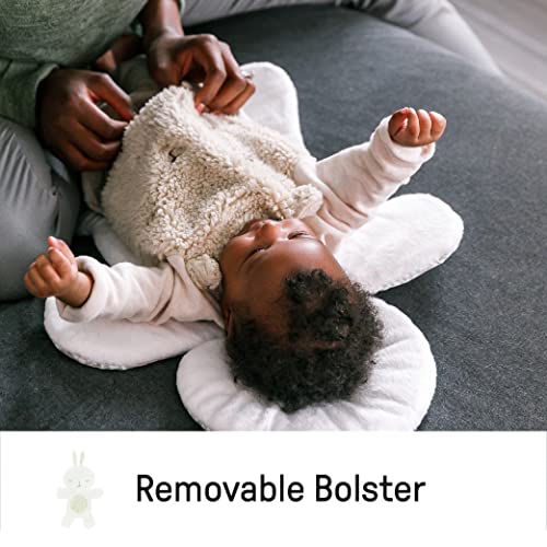 Ingenuity InLighten Baby Bouncer Infant Seat with Light Up -Toy Bar, Vibrations, Tummy Time Pillow & Sounds, 0-6 Months Up to 20 lbs (Twinkle Tails Bunny)