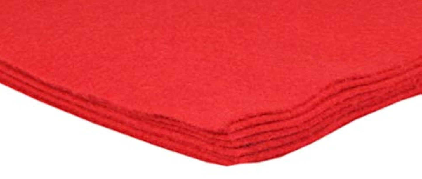 Fabric Felt Sheets for Crafts 9x12.Acrylic Sheets Art and Craft Material.Fabric Craft Supplies,Gift Wrapping Supplies,Sewing,Halloween Costumes-6PC Red Felt Paper
