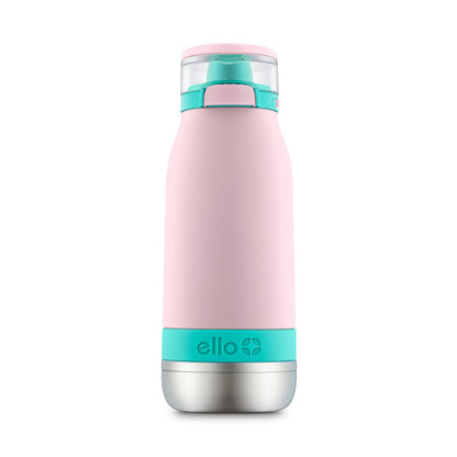Ello Emma 14oz Vacuum Insulated Stainless Steel Kids Water Bottle with Straw and Built-in Carrying Handle and Leak-Proof Locking Lid for School Backpack, Lunchbox and Outdoor Sports, Cotton Candy