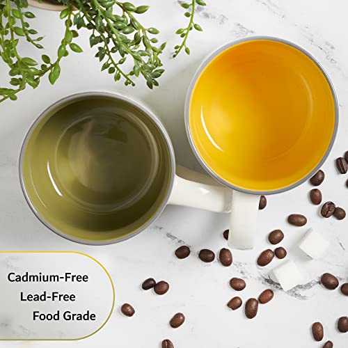 Christian Art Gifts Large Ceramic Coffee & Tea Mug for Women: Kind Words are Like Honey Inspirational Bible Verse, Non-toxic/Lead-free, Microwave/Dishwasher Safe Bumble Bee Cup, Yellow/White, 15 oz.