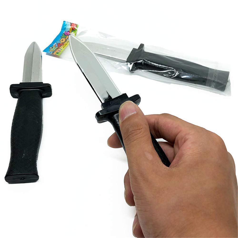 Wendy Mall 3 Pcs Retractable Knife Disappear Blade Trick Fake Dagger Joke Prank Props Halloween Gag Magic Toy