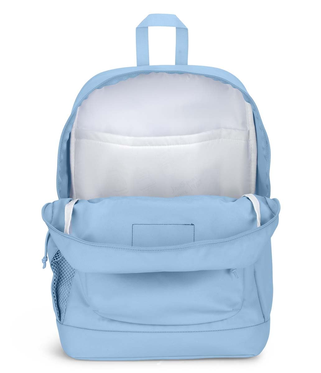 JanSport Cross Town Plus Backpack - Large Main Compartment, Side Water Bottle Pocket, 15-Inch Padded Laptop Sleeve - Blue Dusk