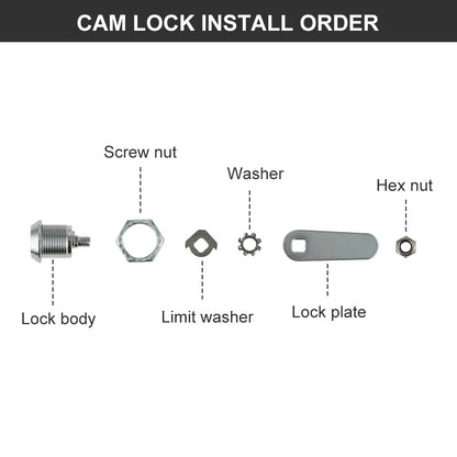 Drawer Tubular Cam Lock 25mm Zinc Alloy Security Drawer Cam Cylinder Lock with 2 Keys for Door Mailbox Cabinet Cupboard Letterbox