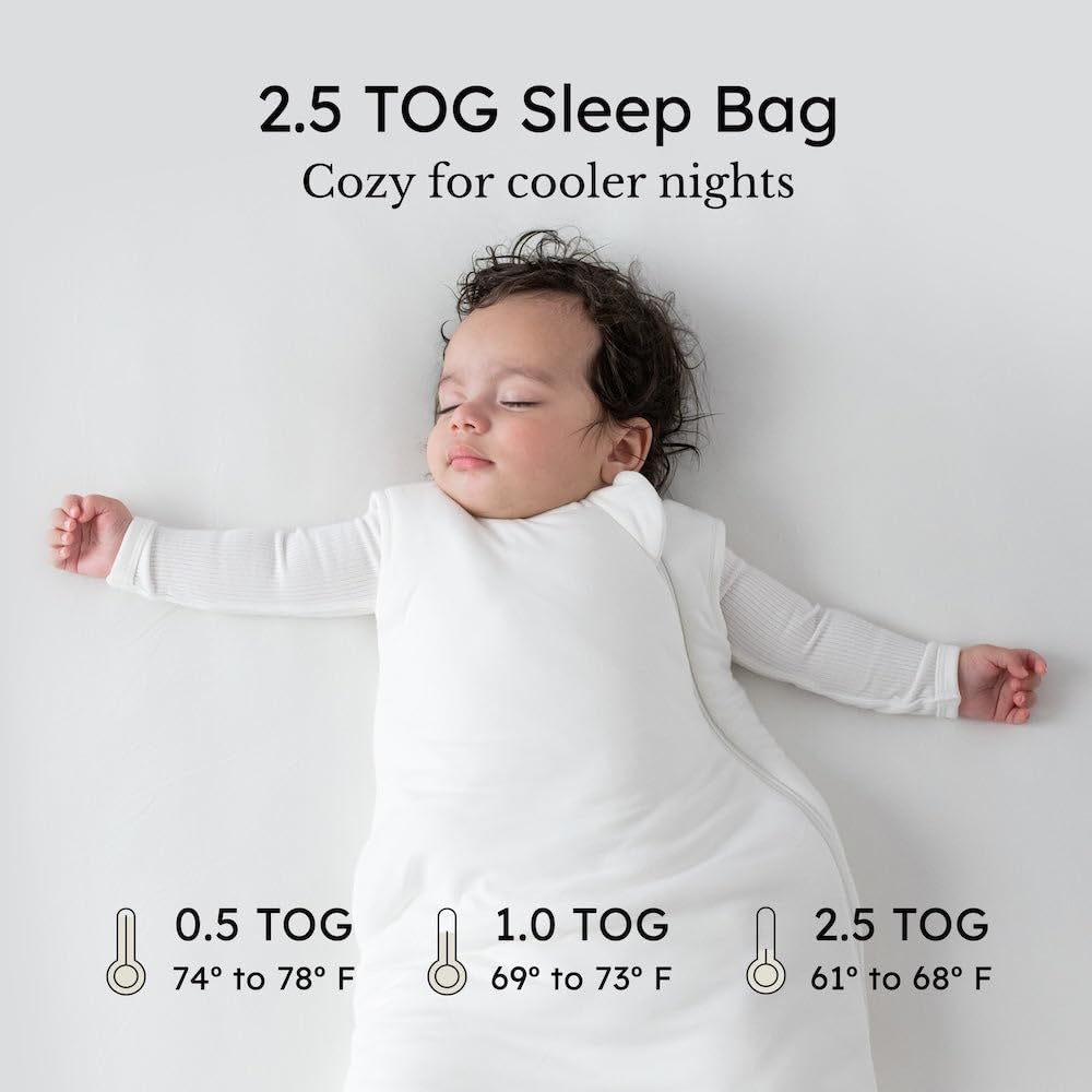 KYTE BABY Unisex Rayon made from Bamboo Sleep Bag for Babies and Toddlers, 2.5 Tog (M (0-6M), Navy)