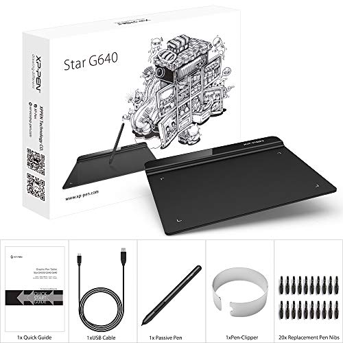Drawing Tablet XPPen StarG640 Digital Graphic Tablet 6x4 Inch Art Tablet with Battery-Free Stylus Pen Tablet for Mac, Windows and Chromebook (Drawing/E-Learning/Remote-Working)