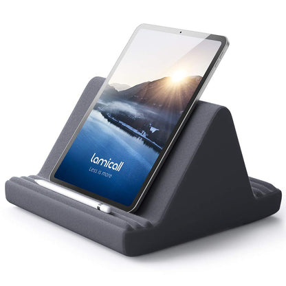 Lamicall Tablet Pillow Stand, Pillow Soft Pad for Lap - Tablet Holder Dock for Bed with 6 Viewing Angles, for 4-13" Tablets, Like iPad Pro 11, 13, Air, Mini, Kindle, Galaxy Tab, E-Reader, Dark Gray