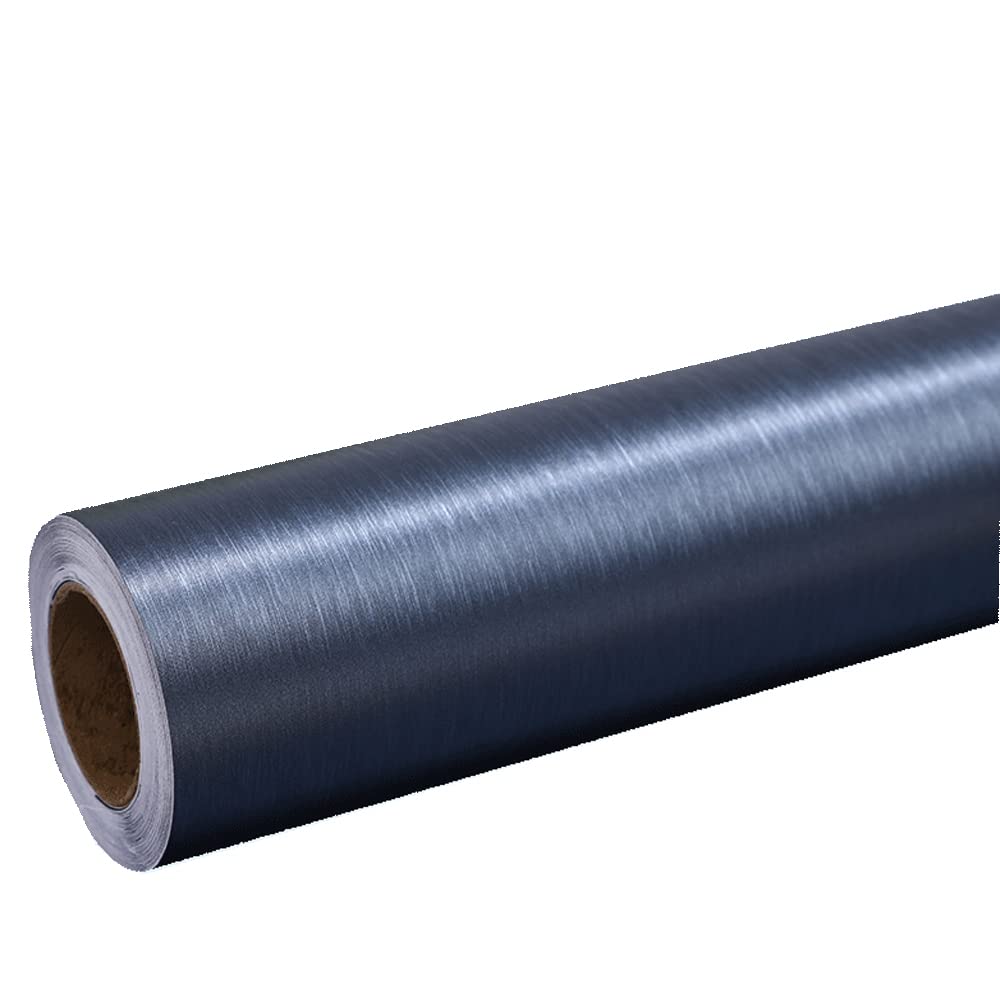 Upgrade Navy Blue Peel and Stick Contact Paper for Dishwasher Fridge Refrigerator Stove Appliances Self Adhsesive Vinyl Film Stainless Steel Wallpaper Removable 15.7x117 Inches