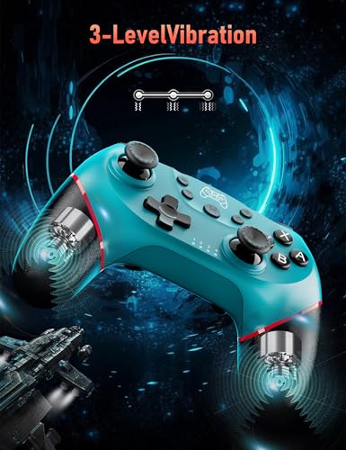 Diswoe Switch Pro Controller, Wireless Switch Controller for Switch 2/Lite/OLED, Bluetooth Gaming Controller with Hall Effect Joystick, Controller for PC/Android Phone with Gyro Sensor Turbo Vibration