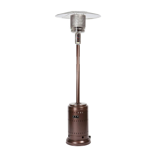 Fire Sense 60485 All Seasons Patio Heater With Wheels 46,000 BTU Output Electronic Ignition System Portable Outdoor Propane Heater Patio Heater – Hammered Bronze