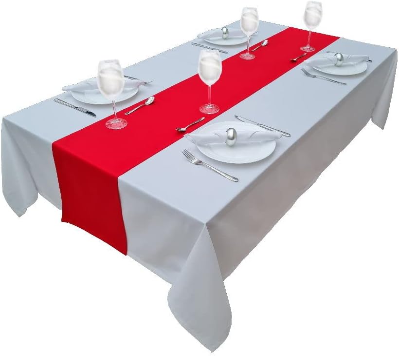 High-Quality Tablecloth, Table Linen Made from 100% Cotton, Concept Collection, Choice of Colours and Sizes (Tablecloth - 150 x 350 cm, White)