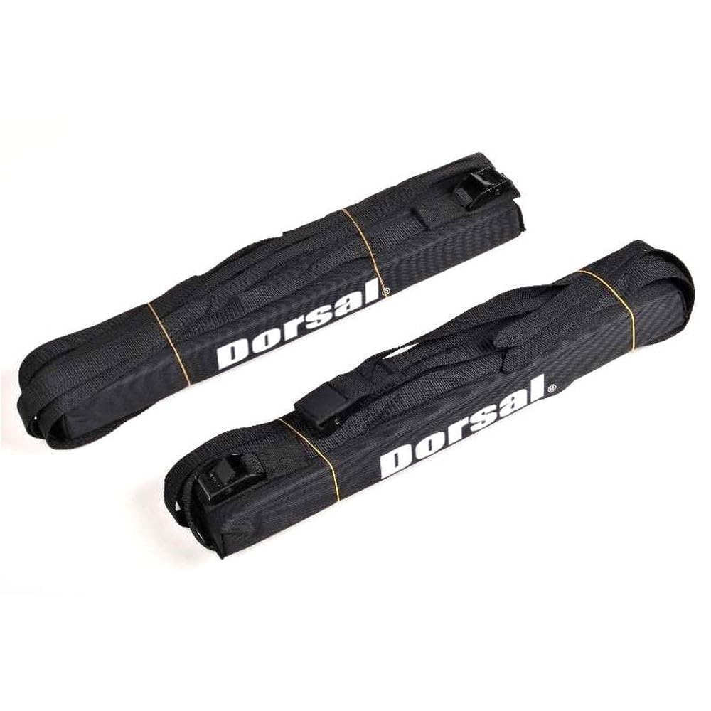 Dorsal Universal Soft Roof Rack Pads for Surfboard Kayak SUPs with Car Tie Down Straps and Storage Bag - Pack of 2 Polyester 20" Inch Black