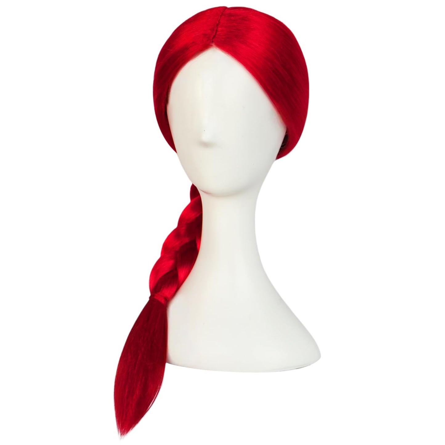 JoneTing Long Red Braided Wig Red Cowgirl Wigs 【+Hair Cap+ Bowknot】 Long Straight Reddish Wig with Braid for Women Reddish Braided Cosplay Hair for Cowgirl Halloween Christmas Costume Outfit