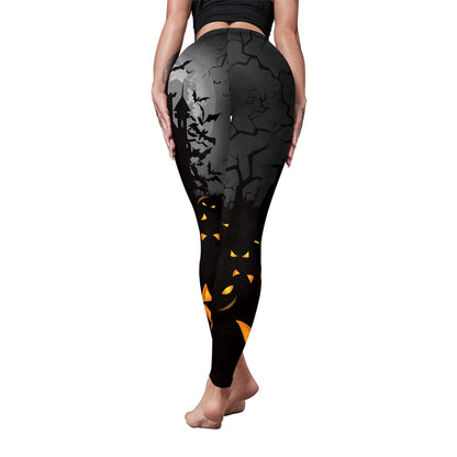 color cosplayer Halloween Leggings for Women High Waist Ankle Length Elastic Seamless Tights 3D Print Yoga Pants Plus Size S-XL