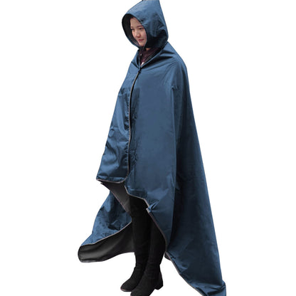 DUKUSEEK Large Waterproof Stadium Blanket for Cold Weather, Soft Warm Fleece Camping Blanket Windproof for Outdoor Sporting Events, Football Games,Navy Blue