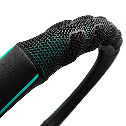 Flying Banner car Steering Wheel Cover Faux Leather Massage Universal fit 3D Honeycomb Hole Anti-Slip Sporty 15 Inches (Mint Green Black)