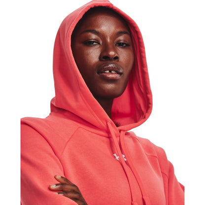 Under Armour Womens Rival Fleece Hoodie, (690) Venom Red / / White, X-Small