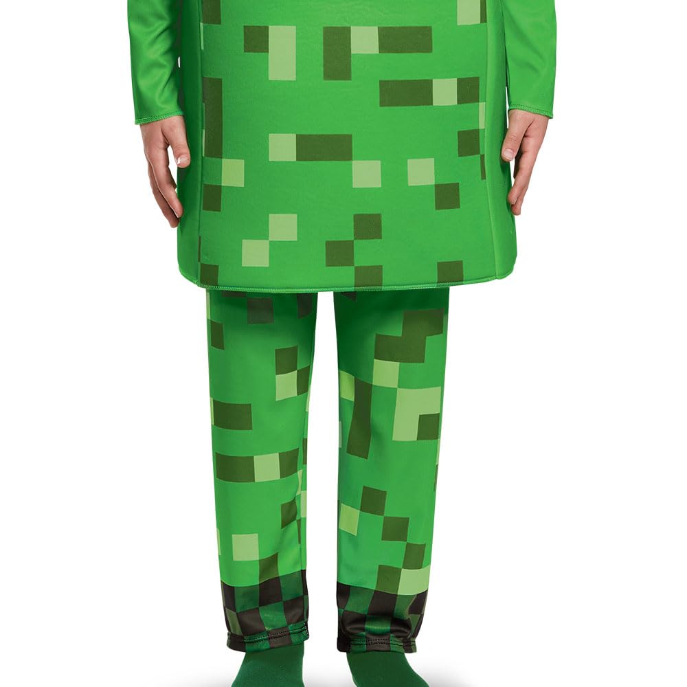 Creeper Deluxe Minecraft Costume, Green, Small (4-6)