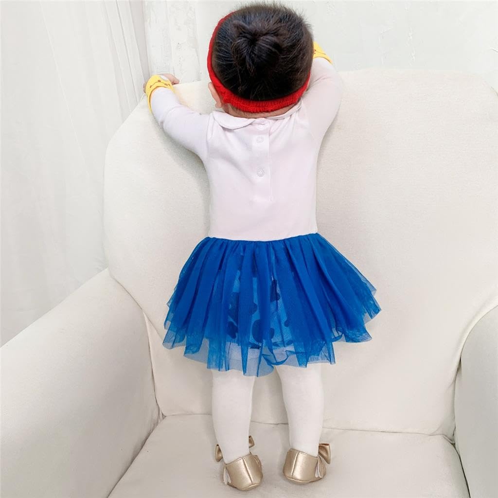 Dressy Daisy Baby Girls Cowgirls Princess Onesie Costume Romper Bodysuit Halloween Birthday Dress Up with Headband Size 0-3 Months