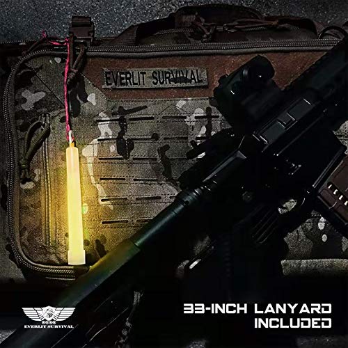 EVERLIT Survival Emergency Glow Sticks- 6 Inches Light Sticks for First Aid Kit, Survival Kit, Camping, Hiking, Outdoor, Disasters, Emergencies Up to 12 Hours Duration… (24 Pack, Yellow)