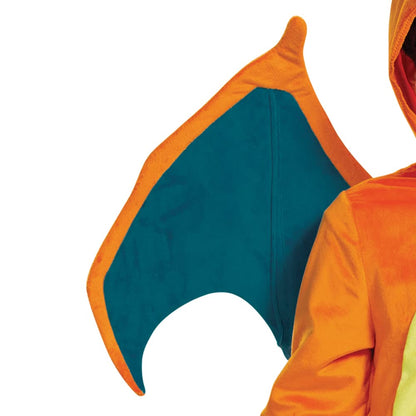 Disguise Charizard Costume for Kids, Official Pokemon Costume Hooded Jumpsuit, Child Size Medium (7-8)