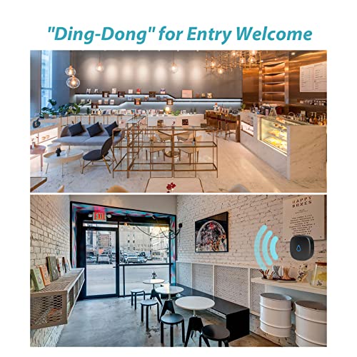 Door Chime, METAK Wireless Door Open Contact Sensor Alarm with 500 FT Range, 58 Chimes and 5 Volume Levels for Business/Store/Home/Office When Entering, 1 Transmitter + 1 Plug-in Receiver